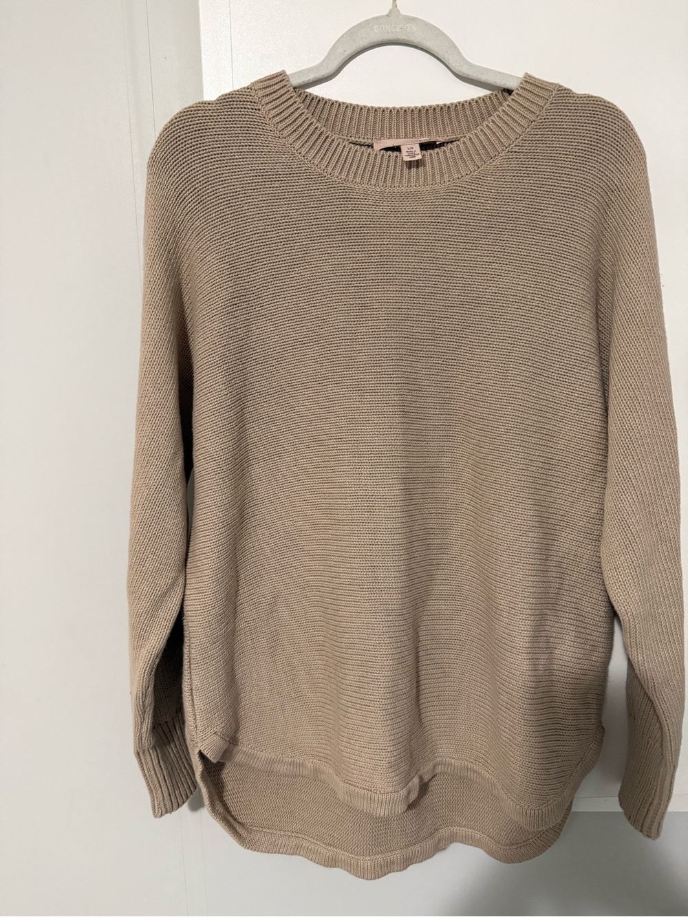 214. Philosophy Cotton Relaxed Crewneck Sweater in Taupe